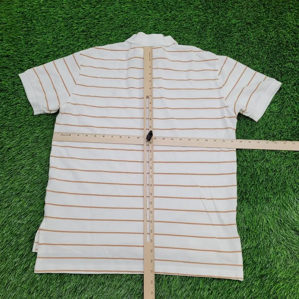 Ralph-Lauren Stripes Polo Shirt M/L 21x27 White Small-Pony